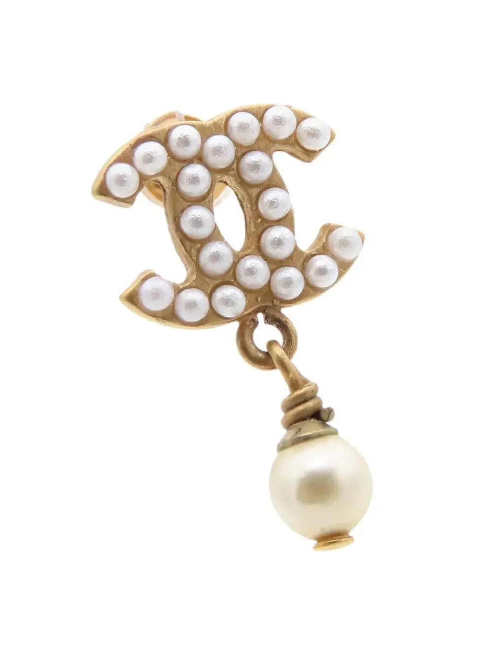 Chanel Cc Gold Plated Faux Pearl Swing #285717C59B